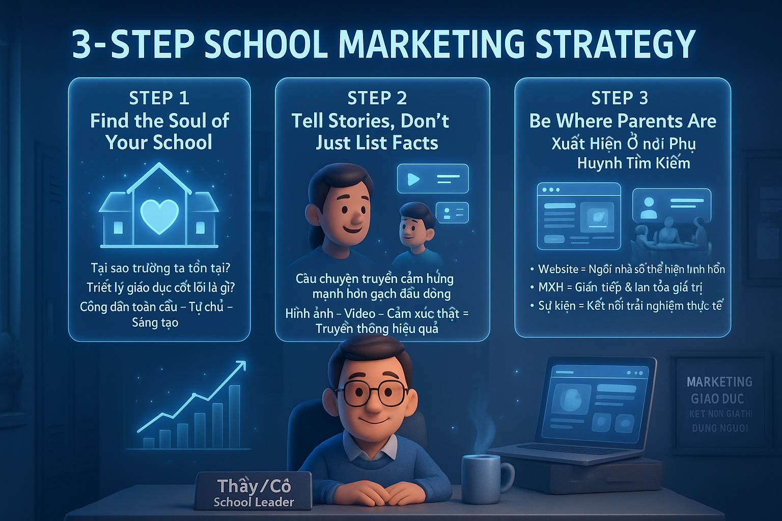 3 Bước Nền Tảng Xây Dựng Chiến Lược Marketing Cho Trường Học